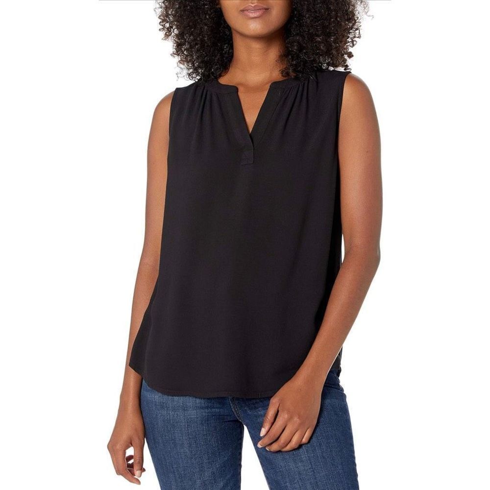 Amazon Essentials Women's Sleeveless Woven Shirt Tank Top Black Size Large
